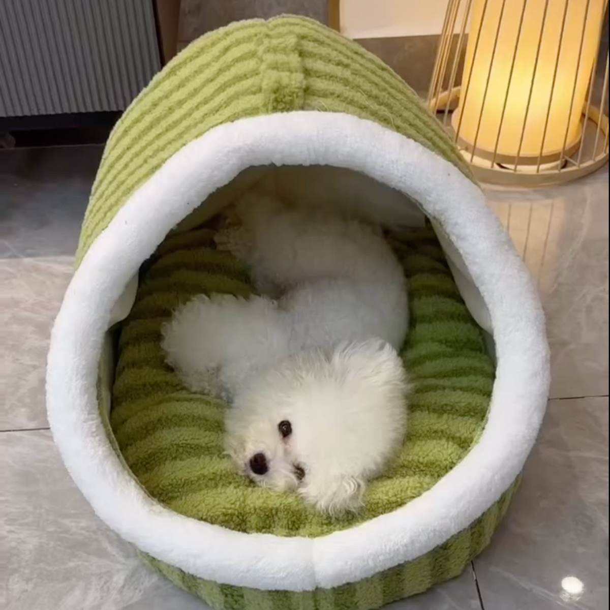 Tunnel dog bed with plush cushion, photo 5