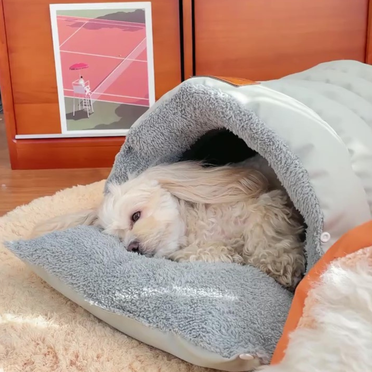 Puffer sleeping bag dog bed, photo 6