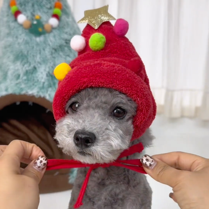 Christmas tree dog hat with reindeer bib, photo 7