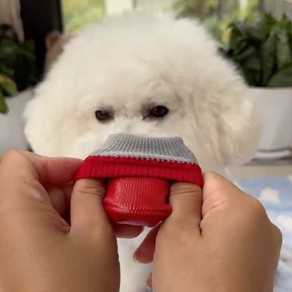 Waterproof red dog boots, photo 4