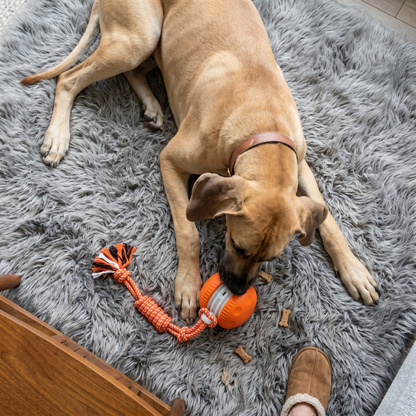 Rechargeable rolling dog toy with rope, photo 4