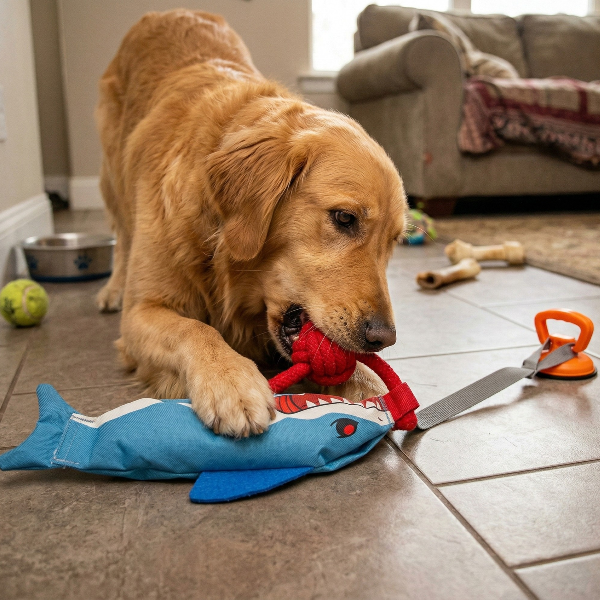 Suction cup shark tug toy for dogs, photo 3