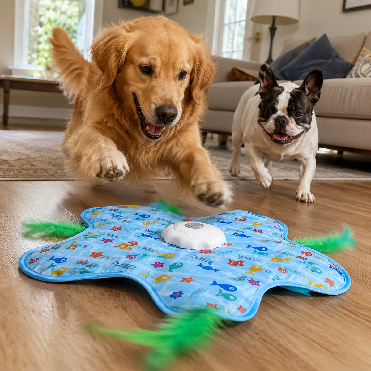 Interactive spinning star dog toy, photo 3