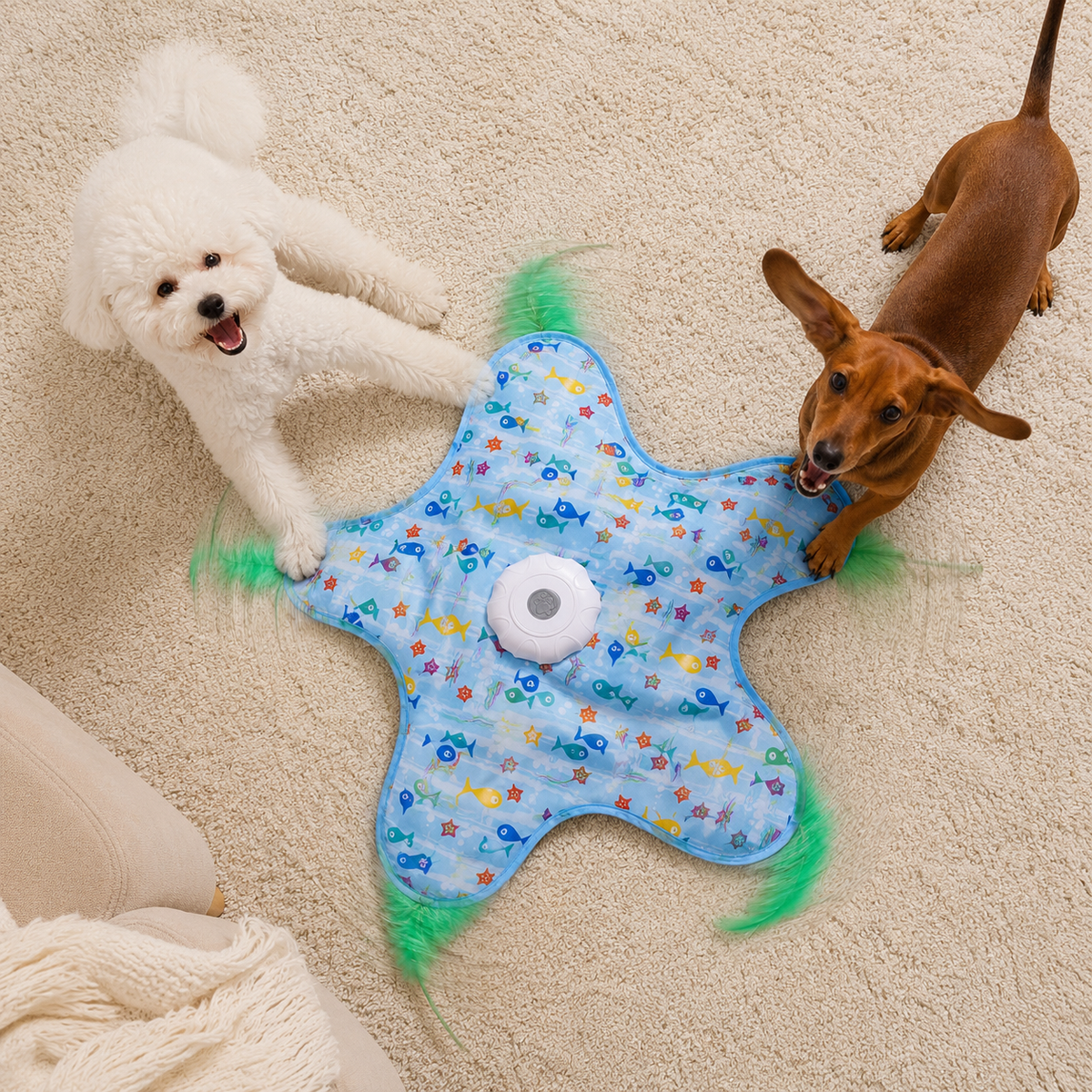 Interactive spinning star dog toy, photo 5