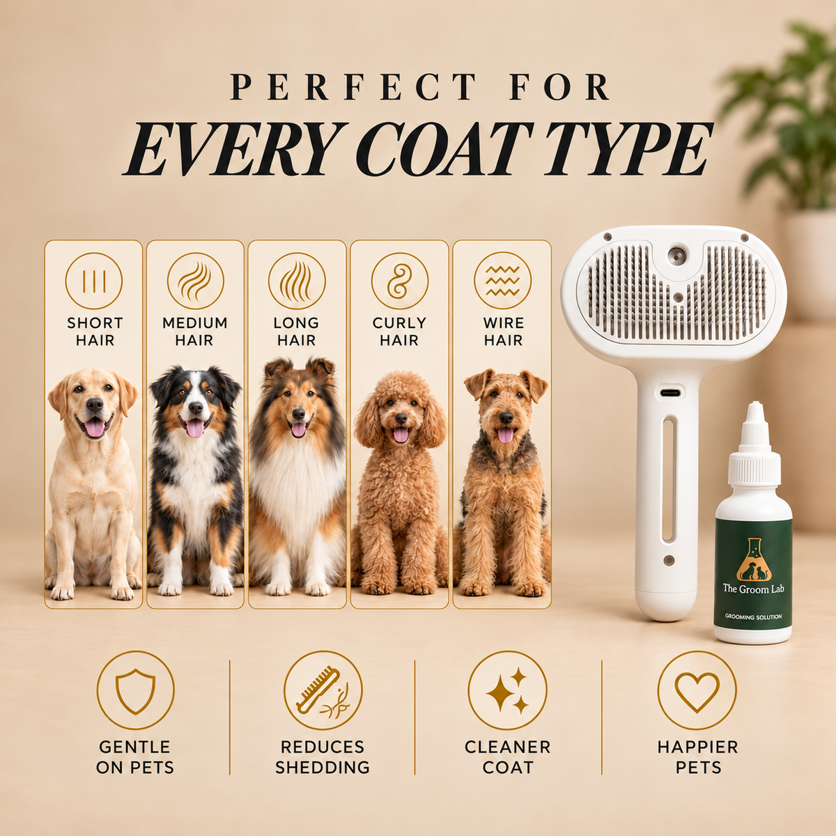 Steam Brush™ grooming brush with Cleansing Mist refills