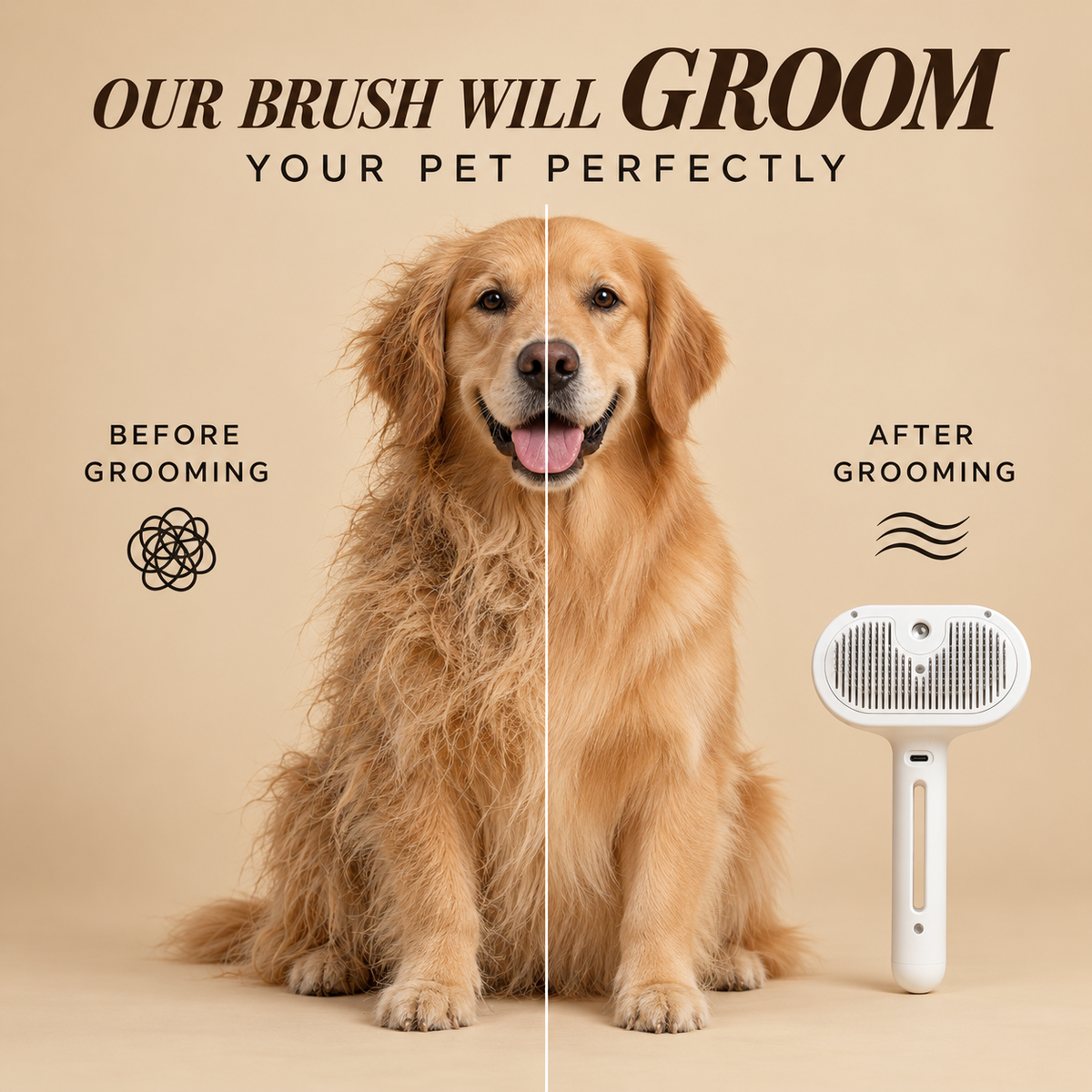 Steam Brush™ for short and long coats