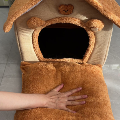 Cabin-style covered dog bed with roof, photo 9
