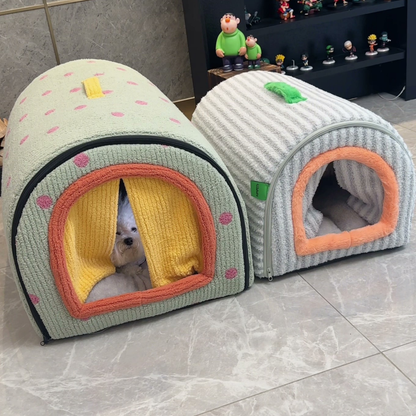 Arched dog house bed with removable cushion, photo 4