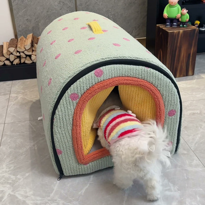 Arched dog house bed with removable cushion, photo 2