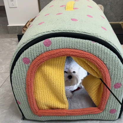 Arched dog house bed with removable cushion, photo 3