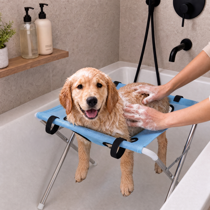 Dog bath hammock standing in a bathtub, photo 3
